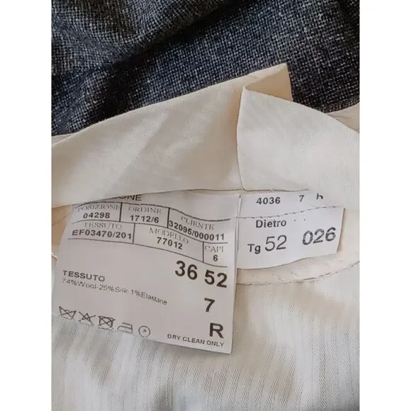 Canali Tessuto Stretch Pants Gray 34x31 Wool Silk Elastane Classic Preppy Italy - Picture 8 of 14